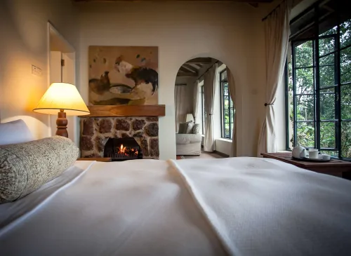 Clouds Mountain Gorilla Lodge has spacious rooms set in the middle of wild Bwindi