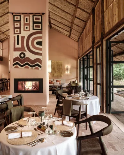 Dining area at the Gorilla Forest Lodge