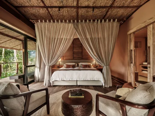 The rooms at Gorilla Forest Lodge feature exclusive interior designs.